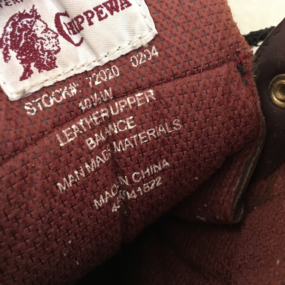 chippewa oxblood lace up hunting boots 10.5 w - Picture 5 of 7